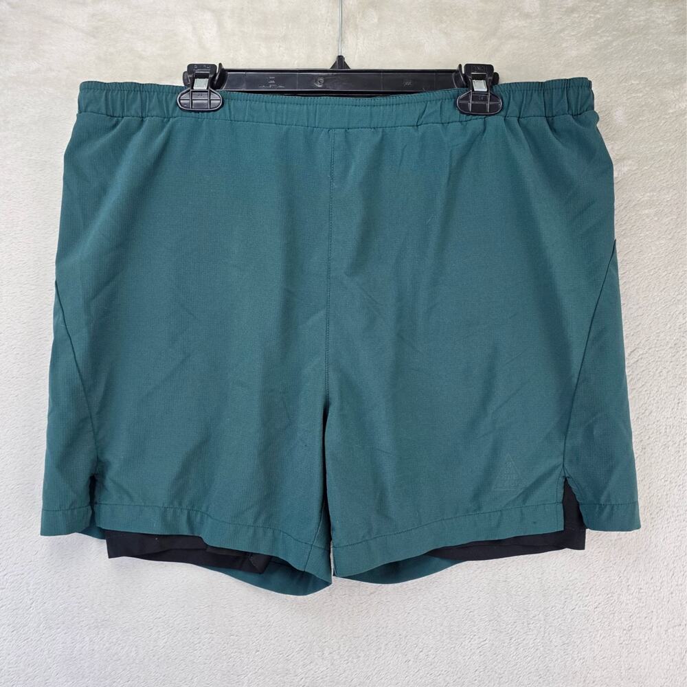 Brandblack Shorts Mens Large Teal Green Performance Running Lined 5"